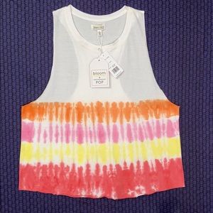 Bloom+Pop tie dye racer back tank sz L